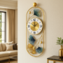 Gold And Silver Metal Wall Clock For Home Decor