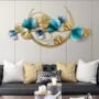 Blue And Gold Metal Wall Art For Home Decor