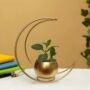 Gold Metal Hanging Planter For Home Decor